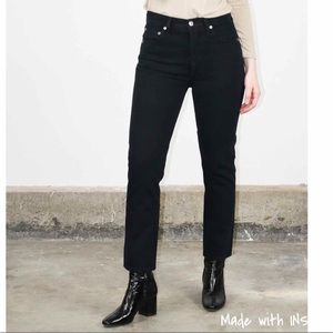 Agolde Riley High Rise Straight Crop in Black Heart sz 31